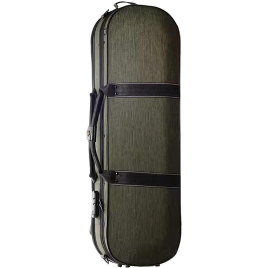 Violin Case, 4/4 Full Size Violin Hard Case, Portable Lightweight Violin Case Backpack with Hygrometer, Carbon Fiber Violin Backpack Professional Handle, Accessory Bag, Violin Backpack, Violin Protection Box, Green