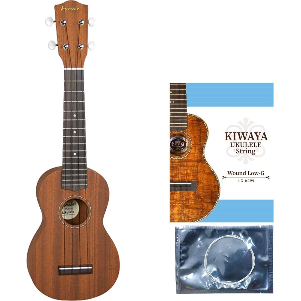 Hanalei HUK-80 [With replacement Low-G string] Soprano ukulele, solid mahogany top [Gear peg specification] Hanalei