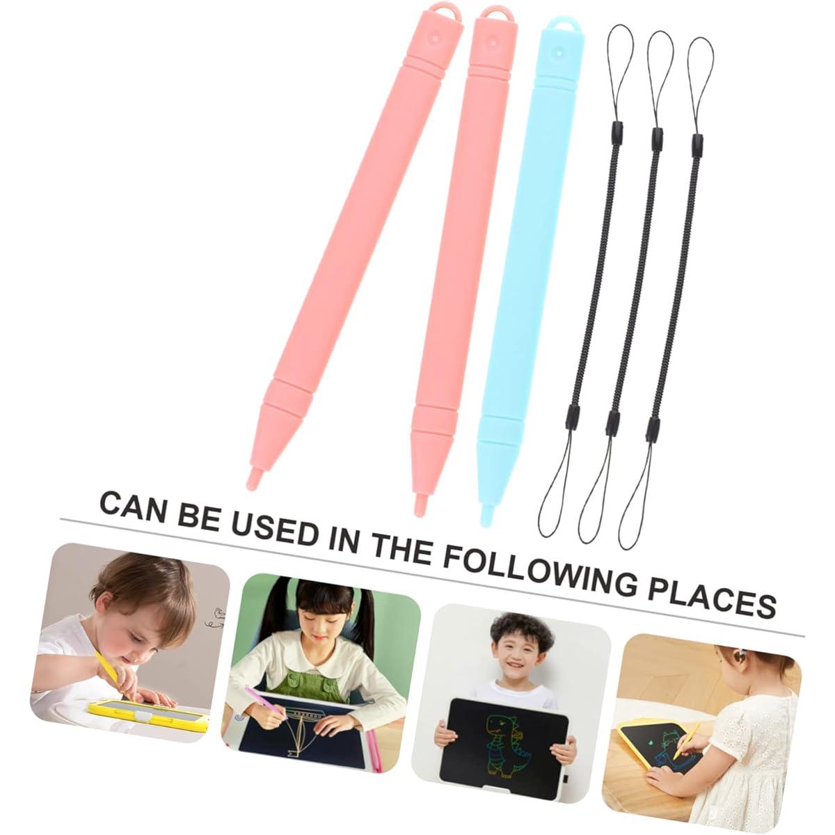 Mikikit 2 Sets Markers Baby Drawing Kids Writing Pen Paint LCD Gift Replacement Kids Board Student LED Tablet Kids Strap Toy Pad Stylus Pen Color with Kids Toys