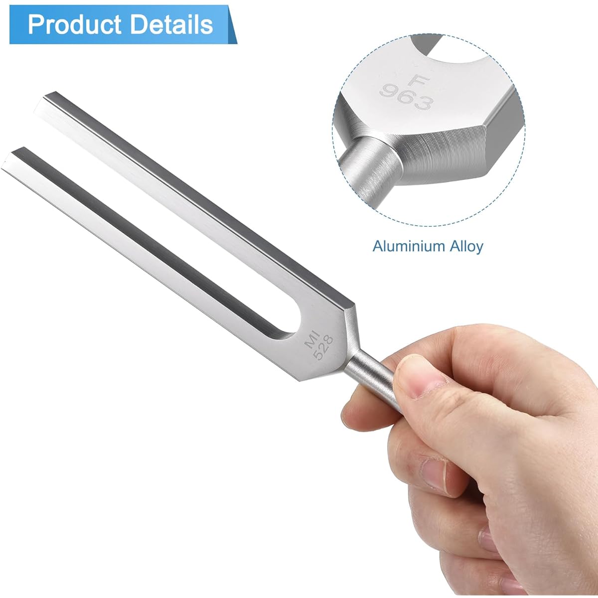 MECCANIXITY Tuning Fork Set 9 Pieces Tuning Fork Aluminum Alloy Musical Instrument Treatment Yoga Sound Test Tuning Fork Tool Set Violin Guitar Tuner Device Silver with Rubber Mallet and Bag