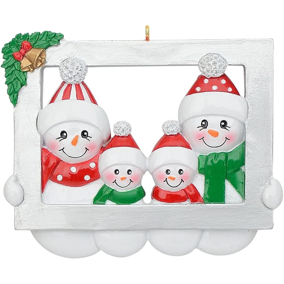 MAXORA Personalized Snowman Family Ornament - Snowman Family 4 Photos Perfect Christmas Ornament