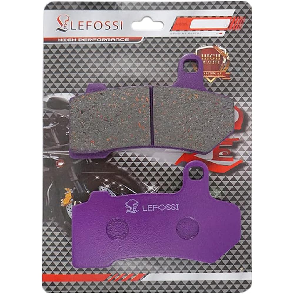 LE LEFOSSI Carbon Fiber Front Rear Brake Pad Compatible with Harley Touring FLHX Street Glide FLHR Road King 2008-2021 FA409FR