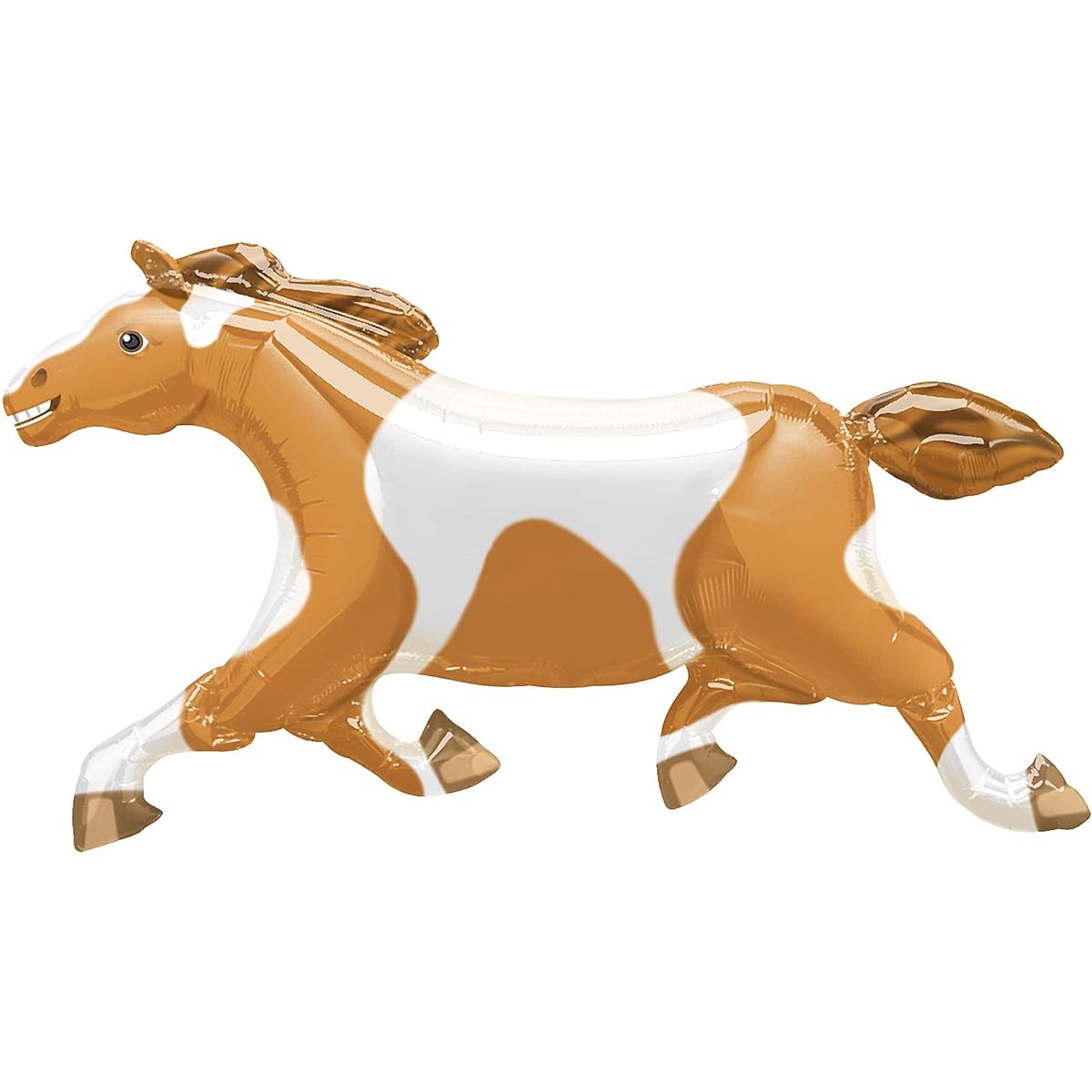 BROWN WHITE HORSE PONY MYLAR FOIL WESTERN BALLOON by Mayflower Products