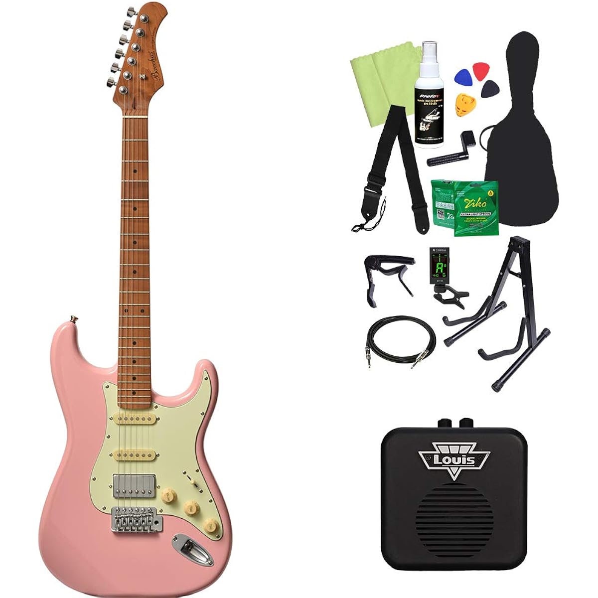 Bacchus BST-2-RSM/M SLPK Electric Guitar Beginner 14-piece Set [With Mini Amplifier] Bacchus