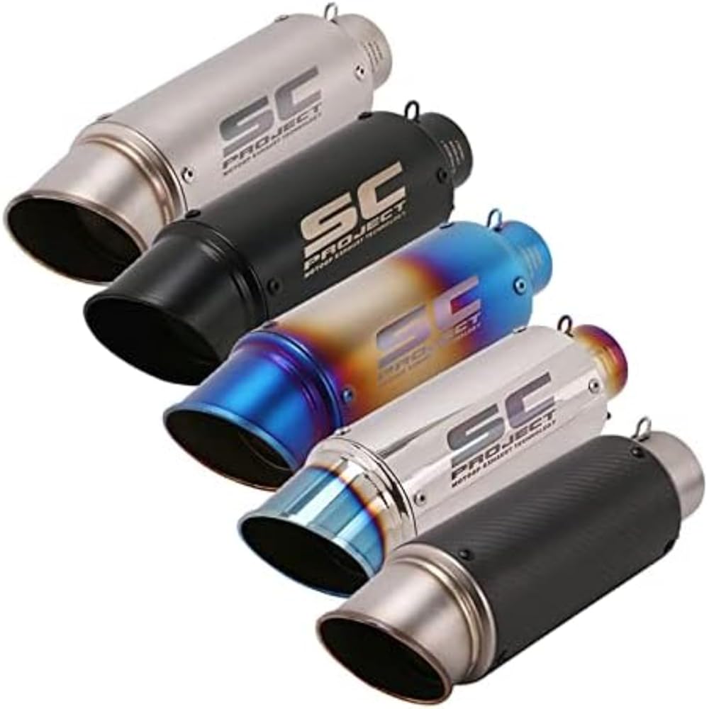 Motorcycle Silencer Slip-on Muffler Universal Inlet Exhaust Pipe Exhaust Pipe (Black, 51mm)