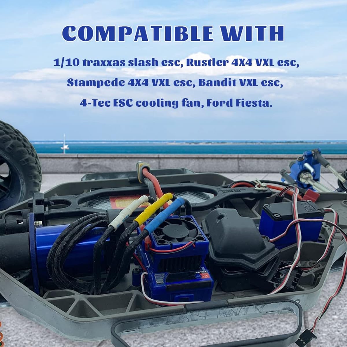 OGRC ESC Cooling Fan for Traxxas 1/10 Slash 4x4 Stampede 4x4 Rustler Traxxas 3340 Velineon VXL-3s ESC