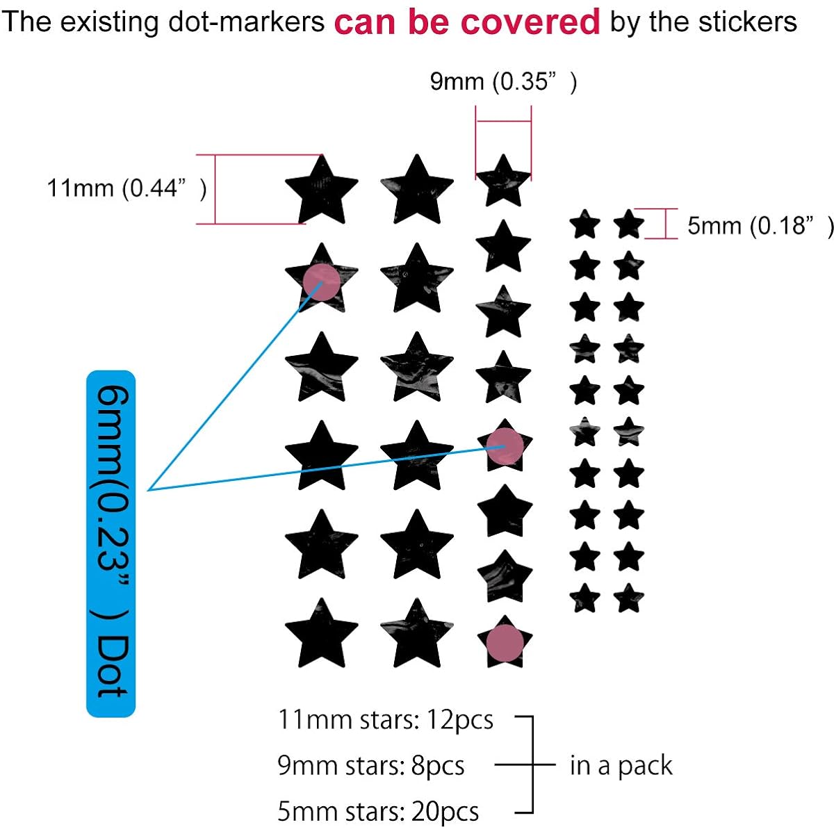 STAR (BP) large and small set inlay sticker for fingerboard