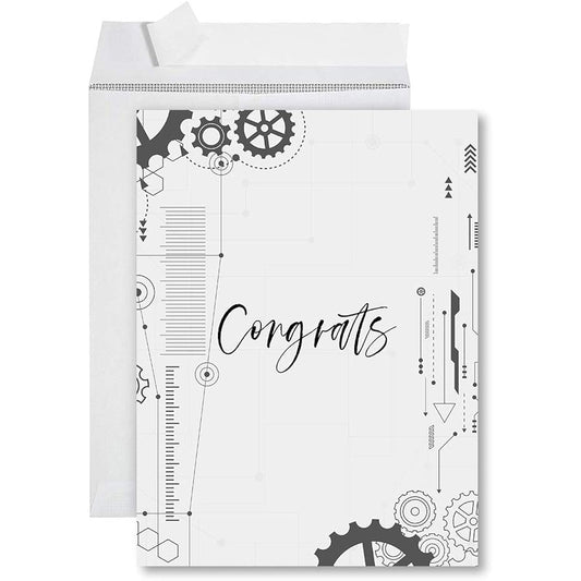Andaz Press Funny Congratulations Jumbo Cards with Envelopes, Congratulations Architectural Elements Graduation Greeting Cards for College, Architecture School, Architecture, Him, Her, 8.5 x 11 Inch, Pack of 1