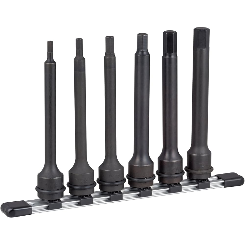 TONE Long hexagon socket set for impact (with holder) HAH406L Drive angle 12.7mm (1/2") Contents 6 items
