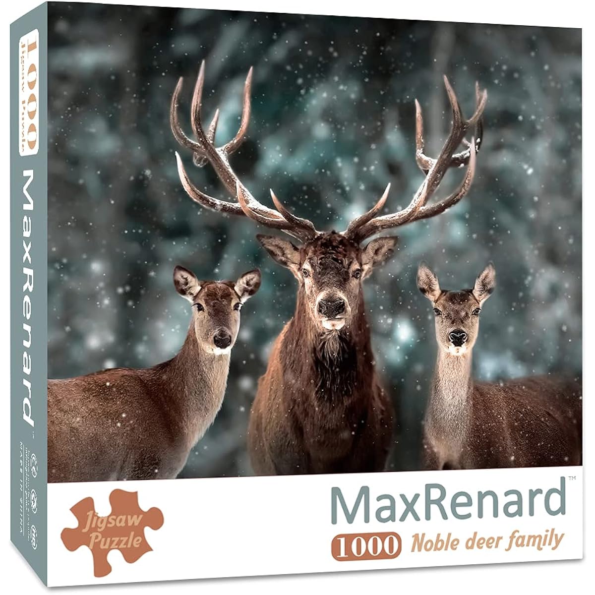 MaxRenard Game 1000 Piece Jigsaw Puzzle Animal Toys Noble Deer Family