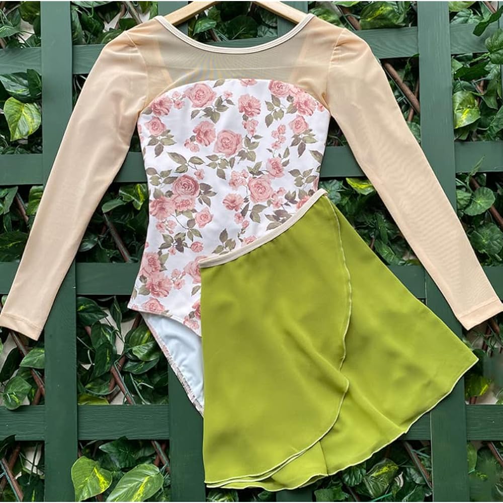 [Pro Dance] ProDance Printed Long Sleeve Floral Pattern Stylish Ballet Leotard Women's PLL017MA
