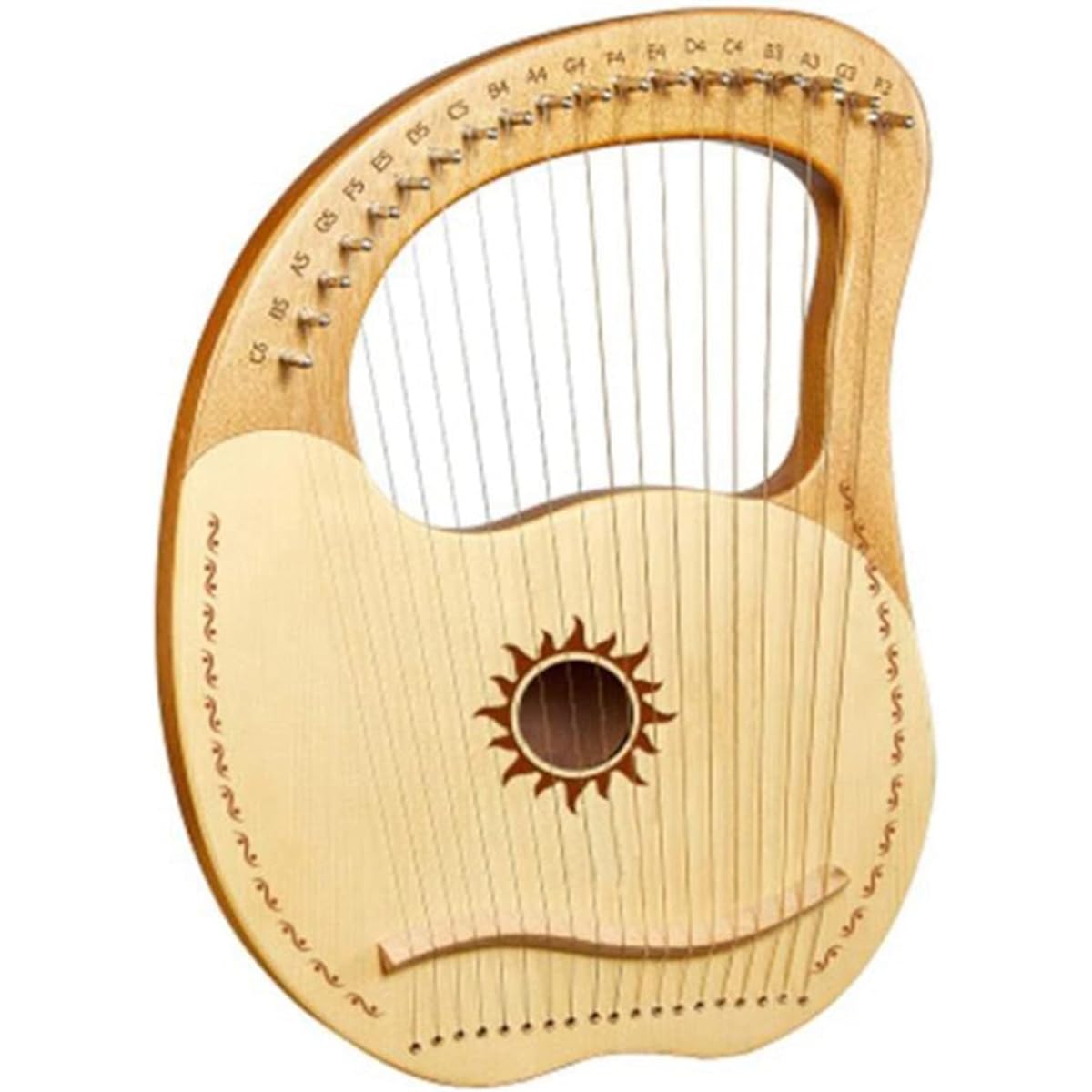 WowZza 19 String Lyre Harp Instrument, Harp Instrument with Tuning Wrench