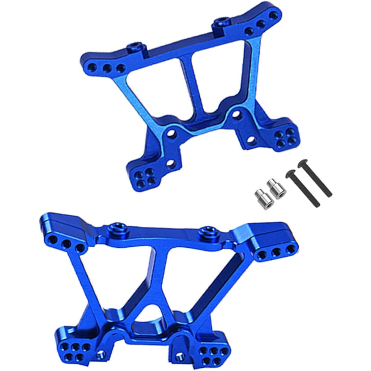 RCMYou Aluminum Front Rear Shock Towers Shock Mounts Upgrade Parts for 1/10 Traxxas Slash 4x4 VXL/Stampede 4x4 VXL, Replacement for 6838 6839, Navy Blue