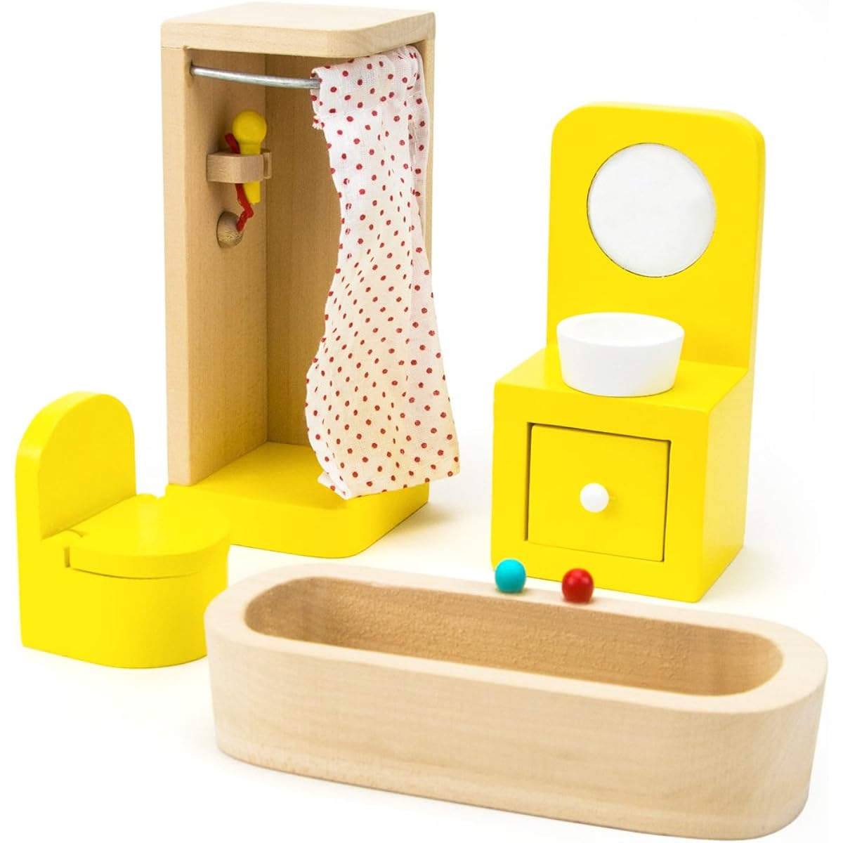 Wooden Wonders Country Bathroom Set Dollhouse Furniture (4pcs.) by Imagination Generation
