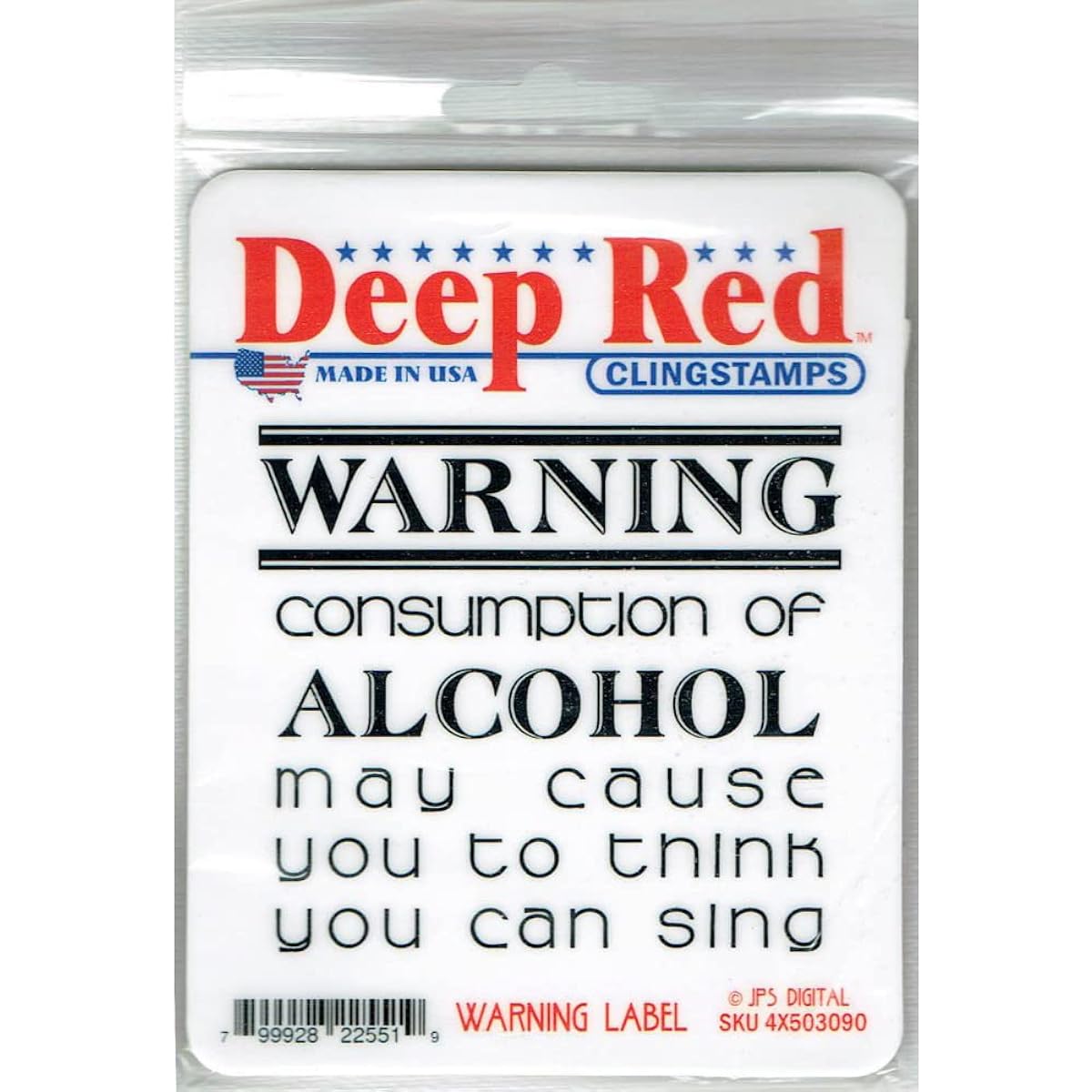 Deep Red Cling Stamp 3"X3"-Warning Label (Parallel Import)