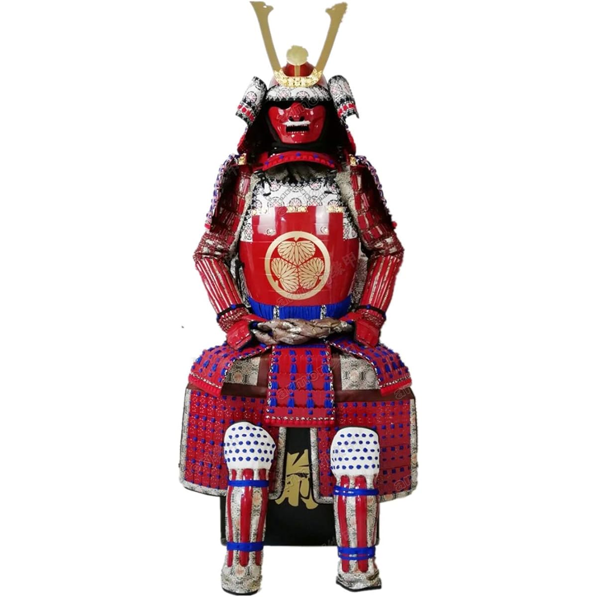 [ARMORJ YUANJIA] Wearable Armor Suit Armor Samurai Iron Dark Red Blue Lace O51