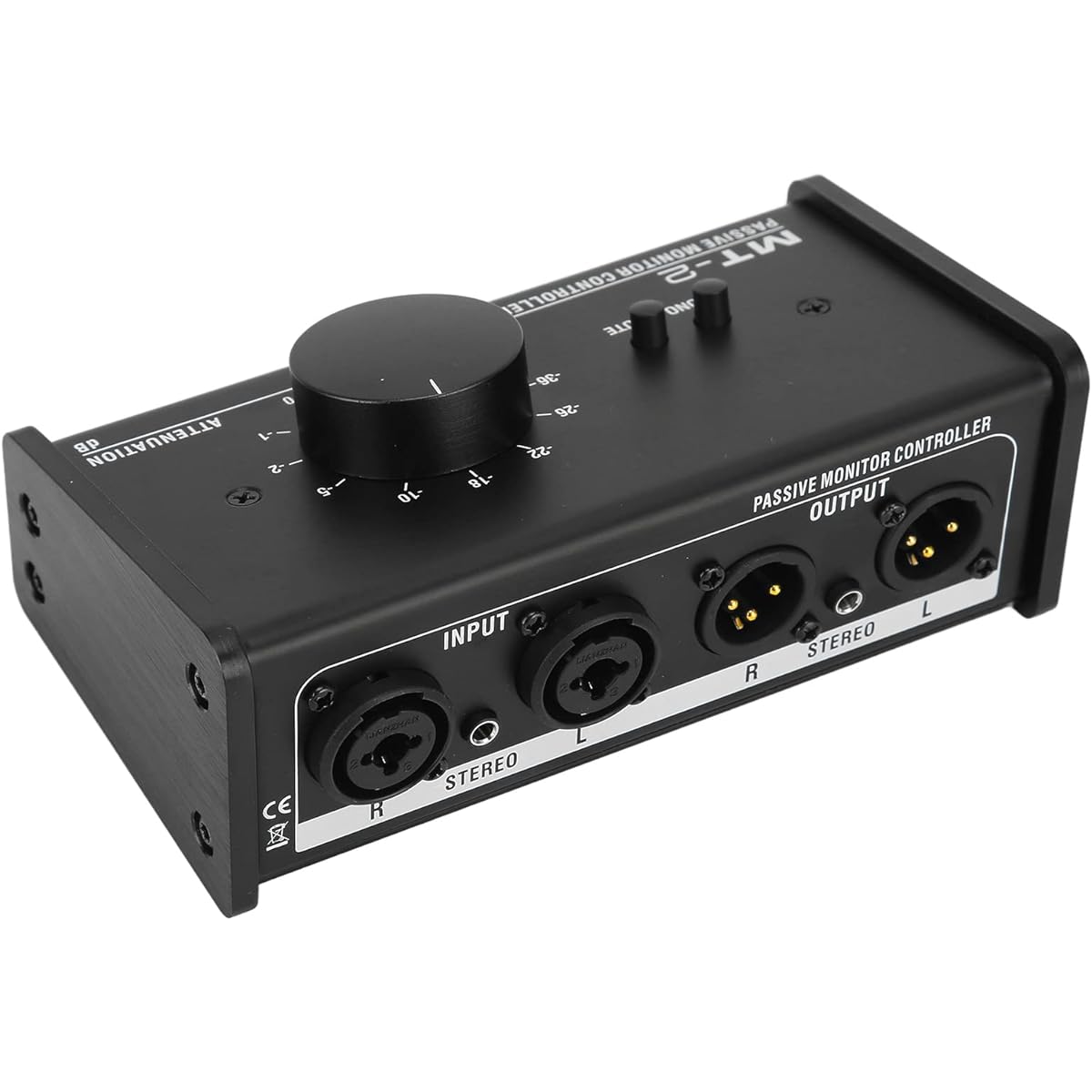 Big Knob Passive Monitor Controller XLR 3.5mm Interface Loud Volume Knob Mute Control Passive Studio Monitor Controller Stereo Monitor Volume Controller