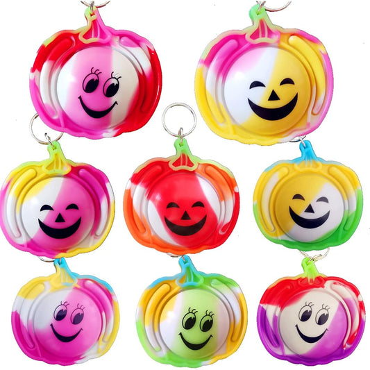 20 Pack Bulk Halloween Pumpkin Fidget Mini Pops Kids Party Favors Gifts for Students in Classroom