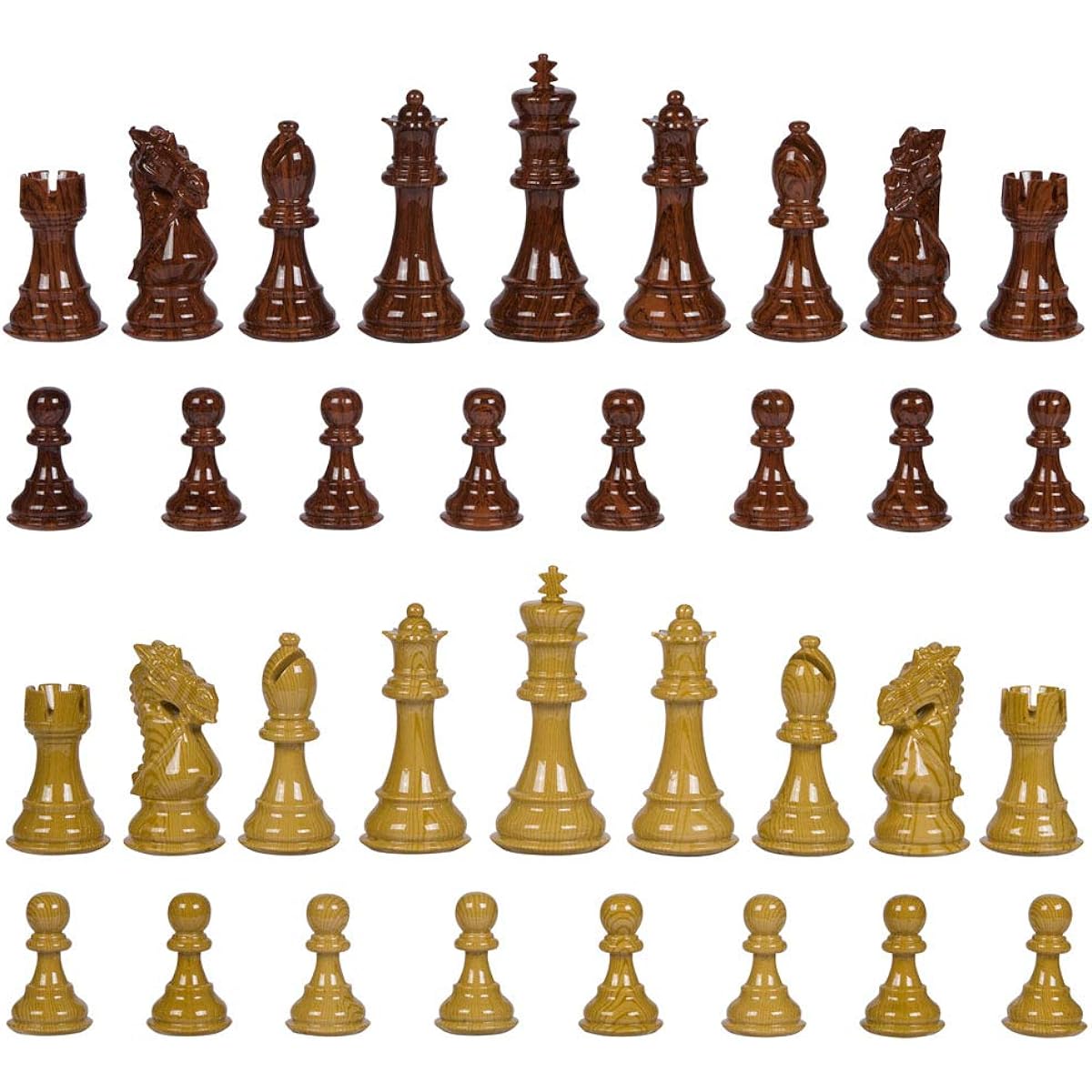 Ravilla High Polymer Weighted Chess Pieces 3.75" King and Extra Queen Pieces Only No Board