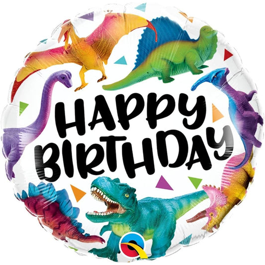 18 inch Happy Birthday Dinosaur Colorful Package Balloon