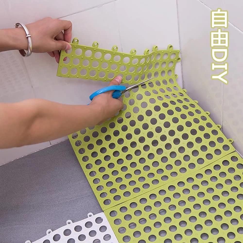 MEMETARO Bath mat, bathroom mat, wash area, bath, non-slip mat, bath mat, mildew resistant, baby, fall prevention, nursing care (white + gray)