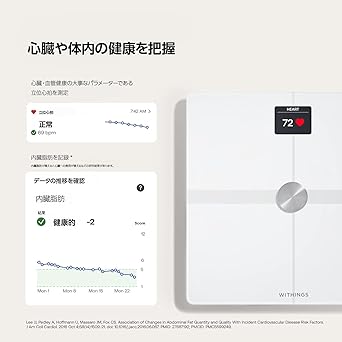 Withings Body Smart Smart weight scale born in France White Wi-Fi/Bluetooth compatible Advanced body composition measurement [Authorized Japanese distributor product] WBS13-White-All-JP