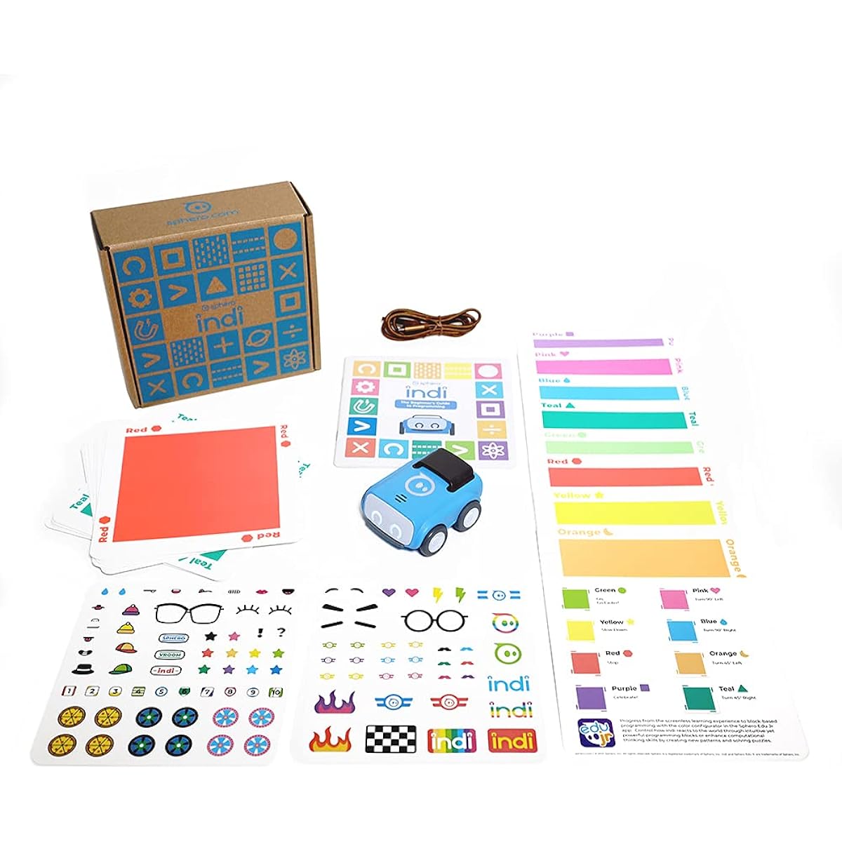 Sphero Indi At-Home Learning Kit, Screenless STEAM Learning Robot for Kids Ages 4+ - Design and Build Custom Mazes - Problem Solve Like an Engineer - Develop Computational Thinking and Learn Coding Concepts