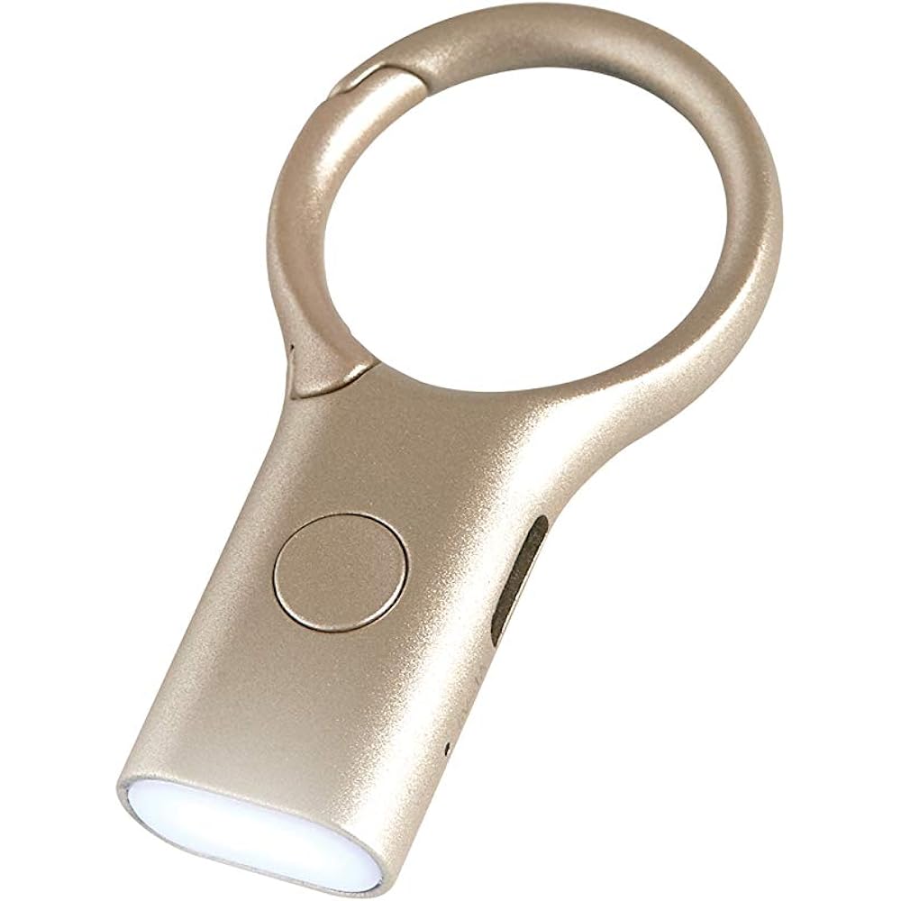 LEXON Mini LED Torch Key Ring with Hook LEXON NOMADAY LIGHT LL136D Gold
