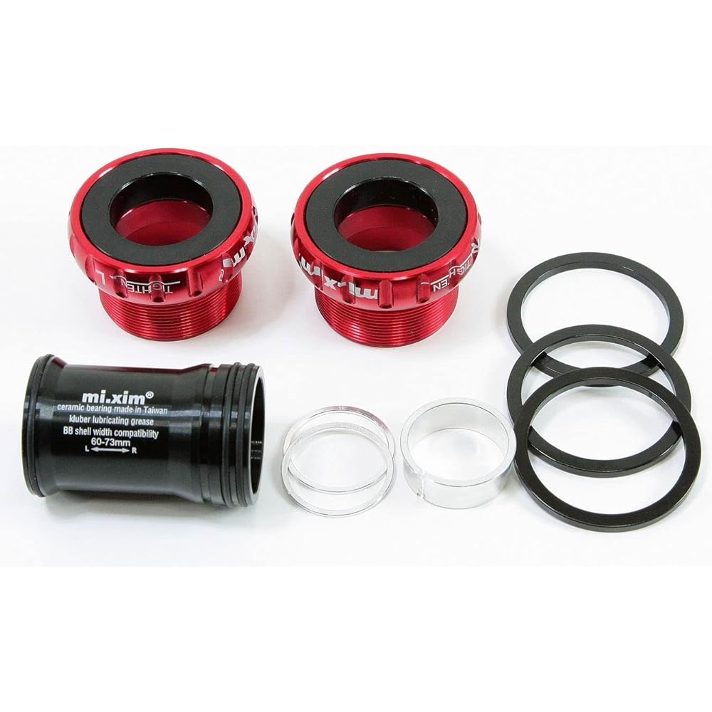 mi.xim Ceramic Bearing BB68/73mm ROAD/MTB Compatible Aluminum 7075 Housing Hollowtech II/GXP Compatible Bottom Bracket