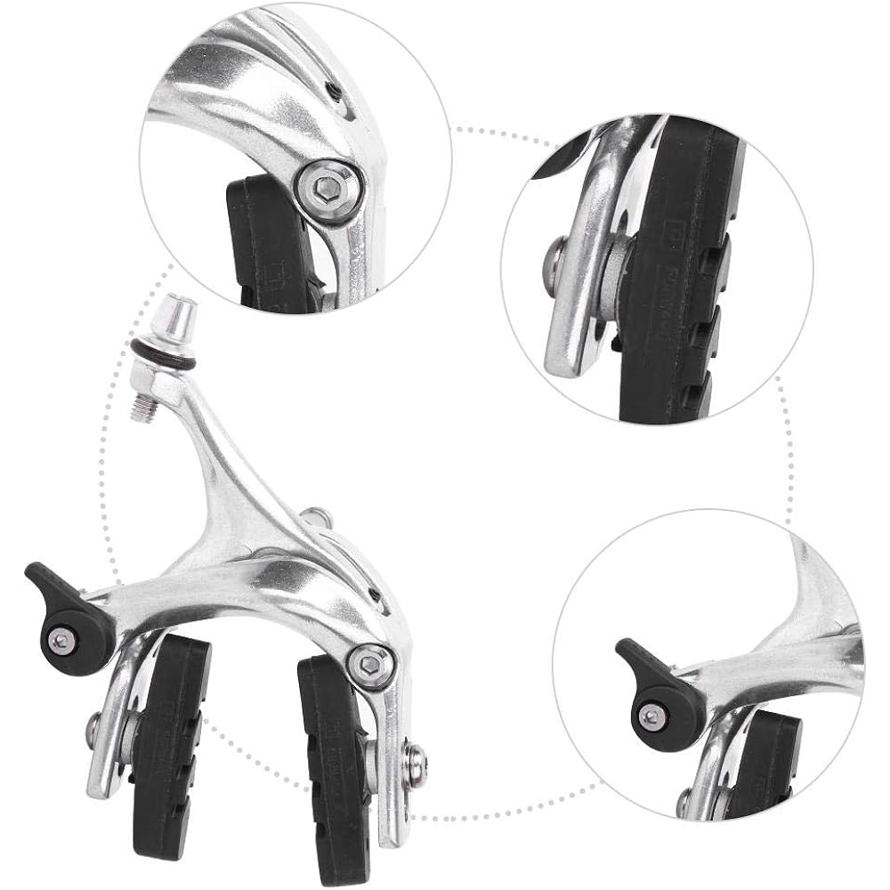 Bicycle Brake Fixed Gear Front Rear Bike Caliper Clout Hydraulic Disc Brake System (Silver-Front Clip)