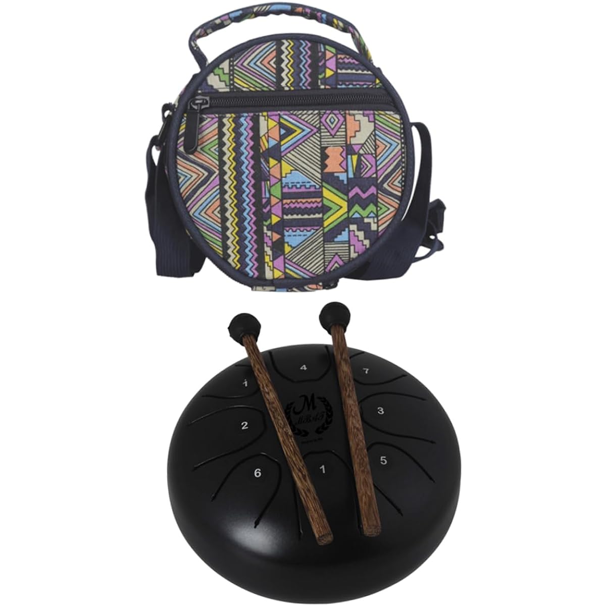 VICASKY 3 Set Steel Tongue Drum Kids Musical Flower Tongue Drum Lotus Drum Pentatonic Drum Wood Pocket Drum Gift Choice
