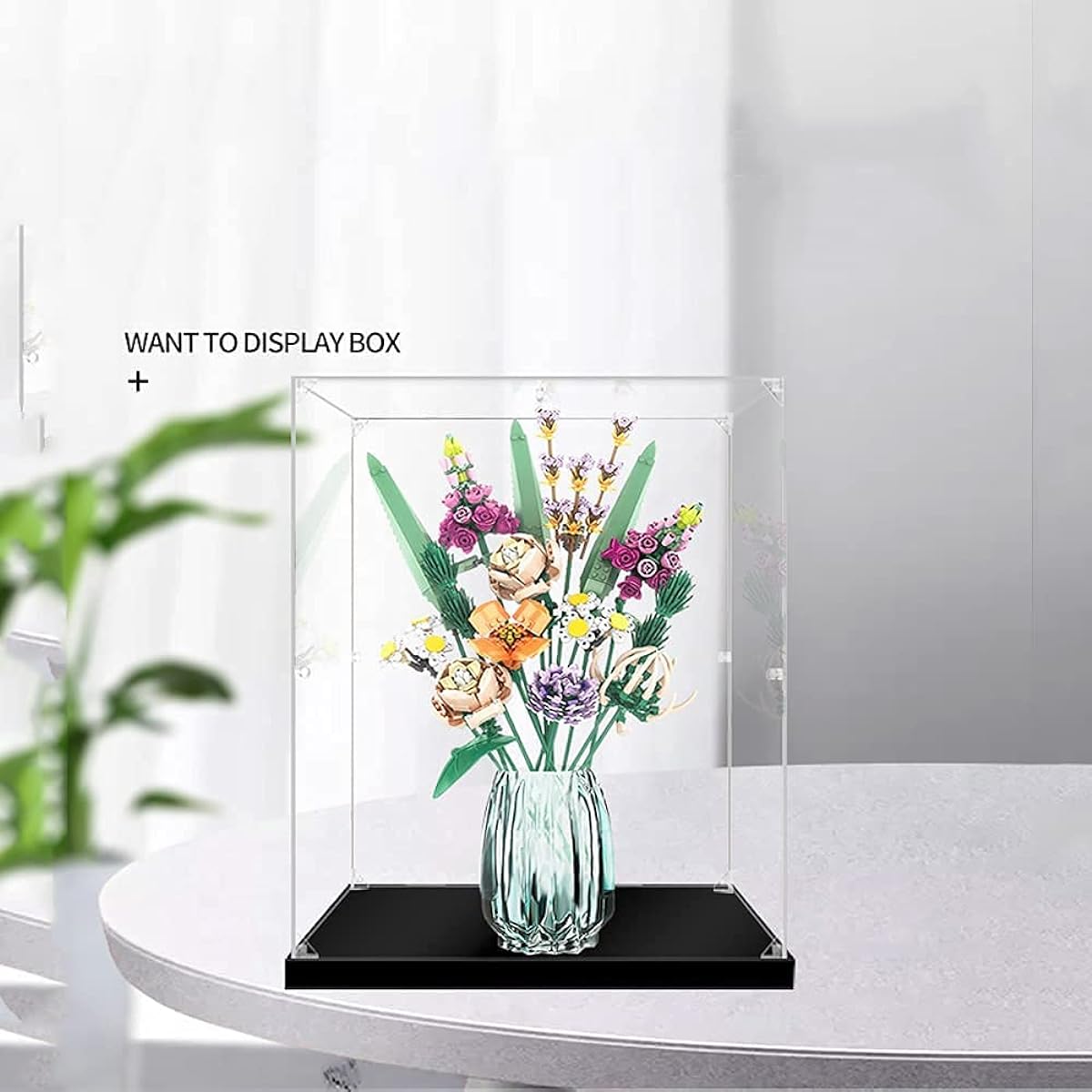 T-Club Acrylic Display Case for LEGO 10280, Dustproof Clear Display Box Showcase for LEGO 10280 Flower Bouquet (Model Not Included) (3mm)