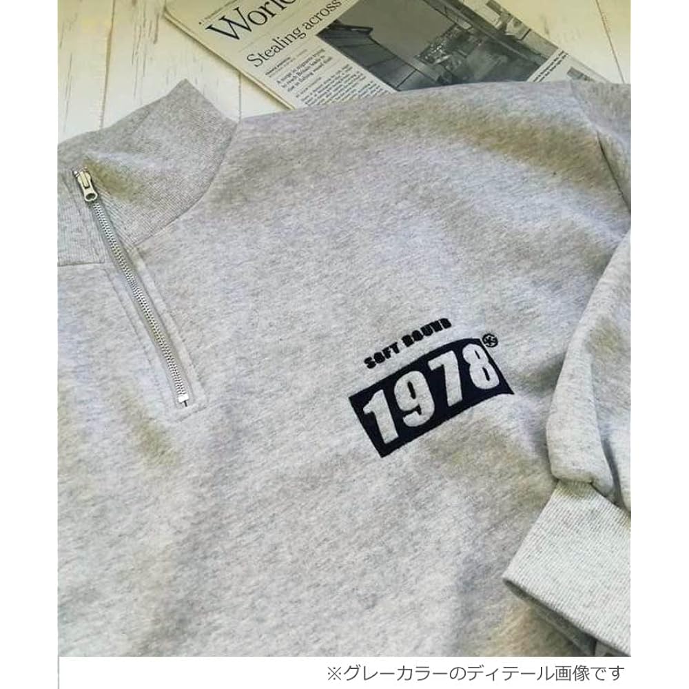 [MIRA MARIV] Made in Korea and imported directly from Korea 1978 Embroidery Half Zip Long Sleeve Oversized Sweatshirt Women's Sweatshirt Fleece Lined Top Casual Loose Stylish Winter Large Size Body Cover