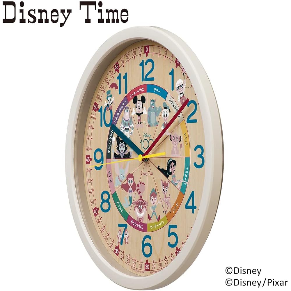 Seiko Clock Wall Clock Educational Analog Character Disney Time Disney Mickey Mouse Mickey & Friends Ivory Diameter 311 x 39mm FW812C