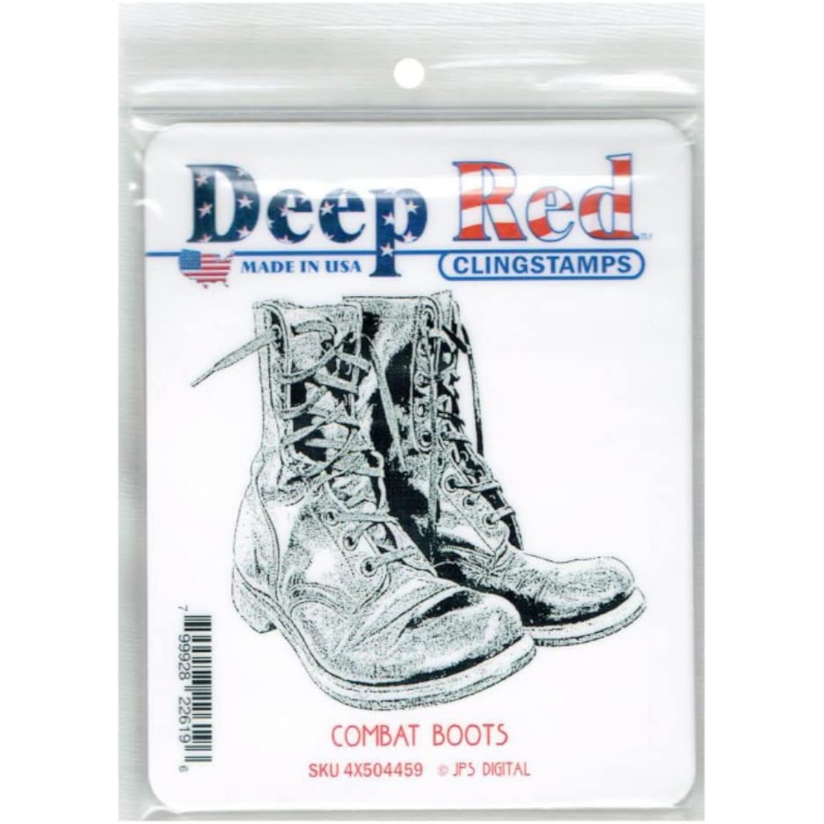 Deep Red Cling Stamp 3"X3"-Combat Boots (Parallel Import)