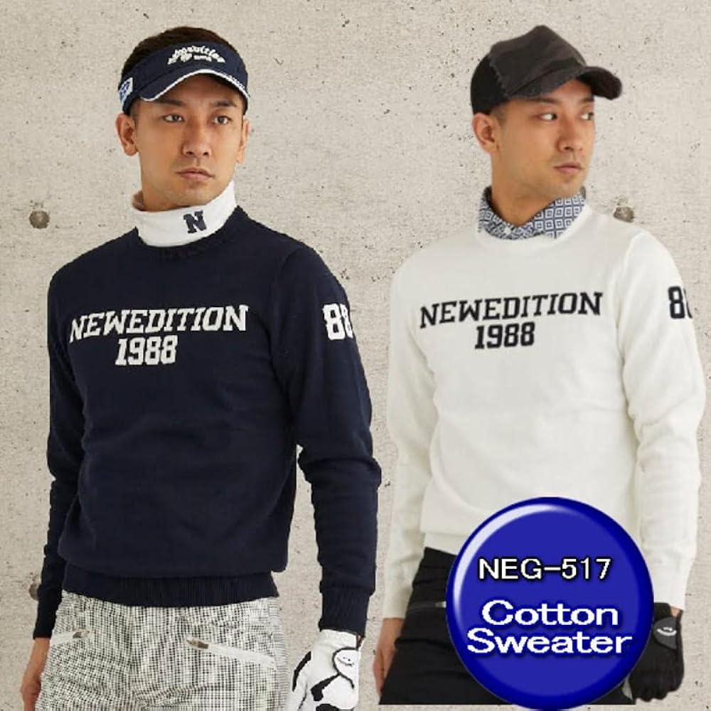 [NewEdition GOLF] Golf Sweater Men's Golf Wear Men's Logo Golf Tops Crew Neck Stretch Men's NEG-517