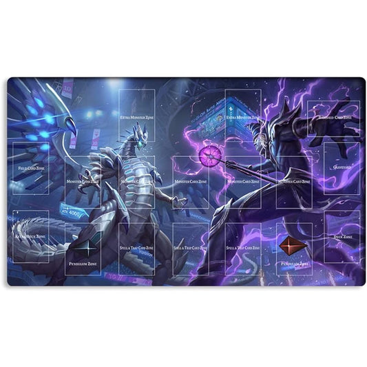 Mlikemat Playmat Blue Eyes Chaos Max Dragon Dark Paladin TCG CCG OCG Trading Card Game Mat with Zone + Free Bag (ZD039-268-A)