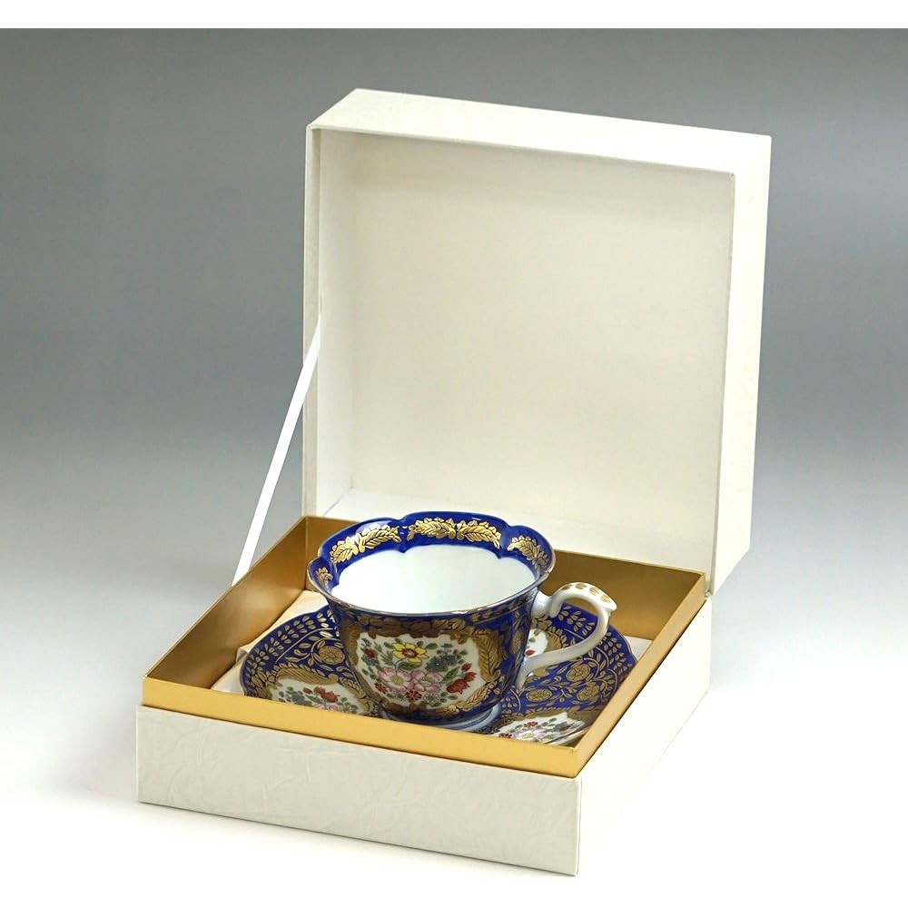 Arita Ware Shobido Main Store Versailles Coffee Bowl and Dish Royal Blue 1222