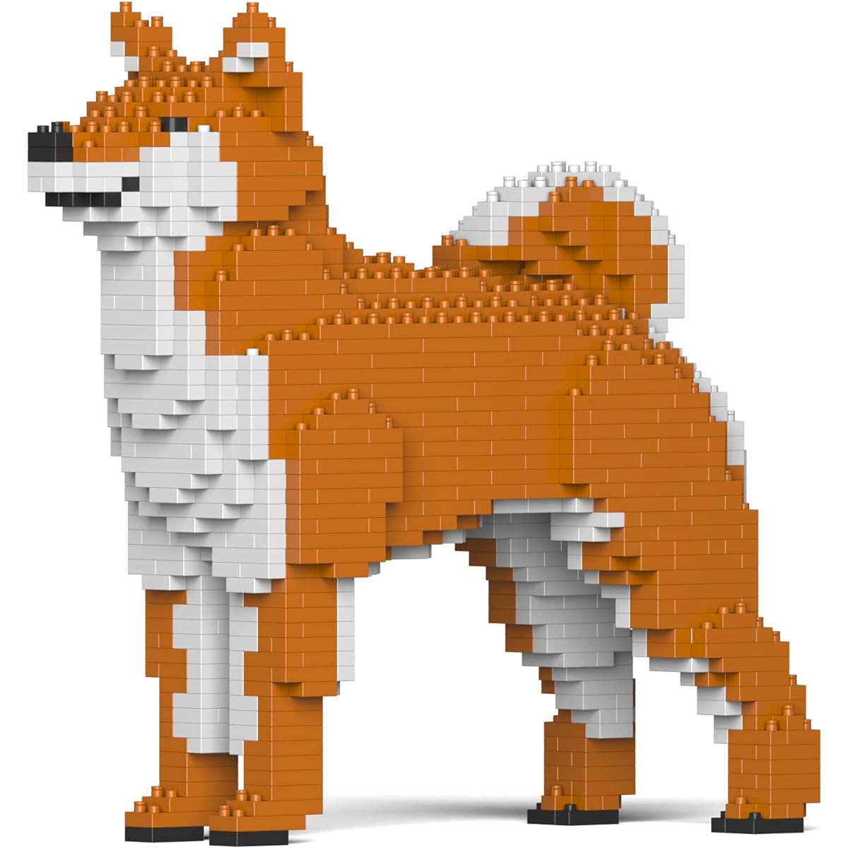 A block toy that lets you create realistic animal objects. A cool and dignified Shiba Inu. 24.4 x 10 x 23.3 cm (height). Sturdy blocks secured with screws. For adults. 3D puzzle. Won't fall apart. Interior accessory. JEKCA Enver Hellook