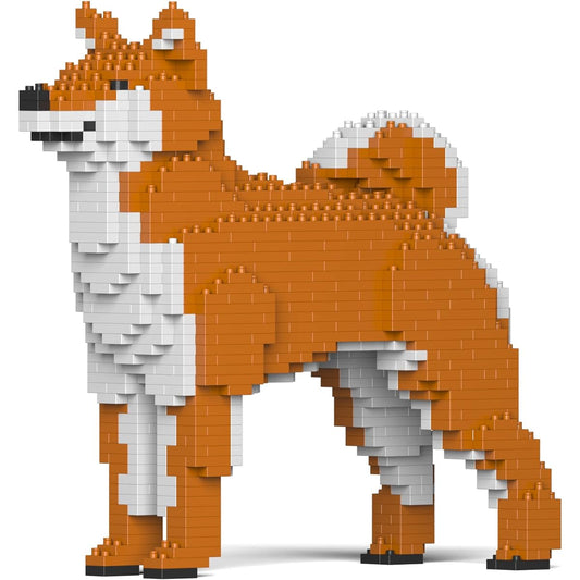 A block toy that lets you create realistic animal objects. A cool and dignified Shiba Inu. 24.4 x 10 x 23.3 cm (height). Sturdy blocks secured with screws. For adults. 3D puzzle. Won't fall apart. Interior accessory. JEKCA Enver Hellook