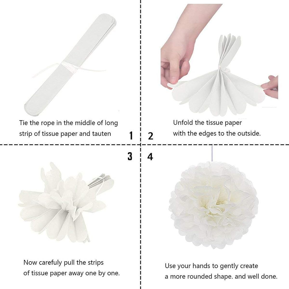 Tissue Paper Flower Ball Pompom Mix Paper Lantern Craft Kit for Wedding/School/Graduation/Birthday Party Decorations Baby Shower Decorations Bridal Shower Decorations by zorpia