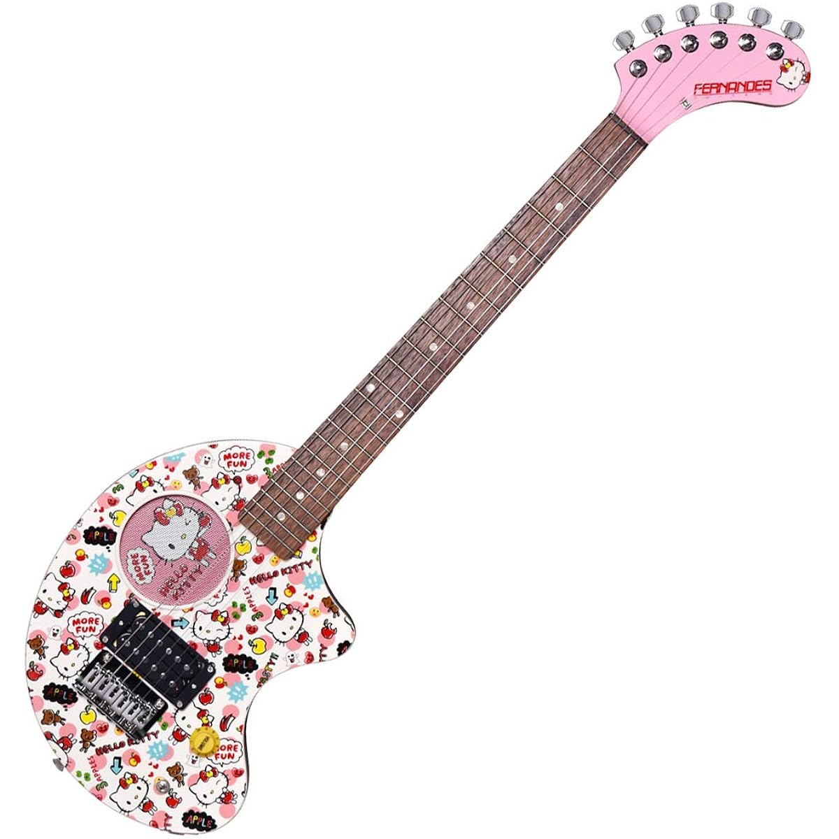 FERNANDES ZO-3HK Mini Electric Guitar with Built-in Speaker Hello Kitty Design Fernandes