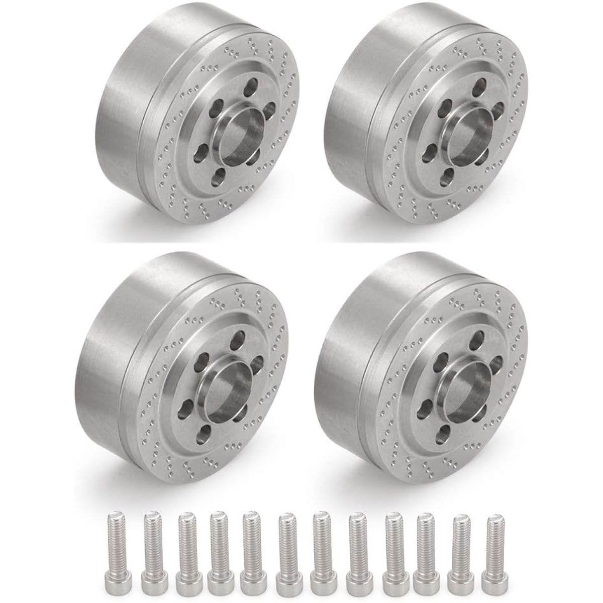RCLions 4pcs RC Wheel Weight Blocks 85g Stainless Steel Counterweight Upgrade Parts for 2.2" Beadlock Wheels