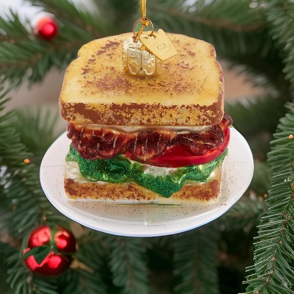 The Bridge Collection 5" Stacked BLT Sandwich Ornament - Holiday Home Christmas Tree Ornament