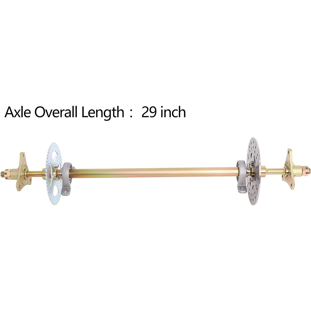 Go-kart Live Axle Kit 29" Axle Length Rear Wheel Axle Assembly Kit Compatible with Go Kart Mini ATV Quad Bike Buggy