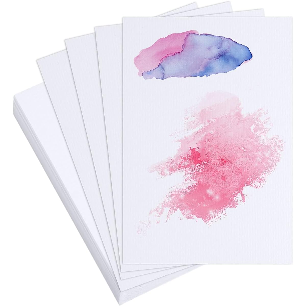 50 Sheets Watercolor Paper 4 x 6 Inch 100% Cotton Watercolor Paper Acid Free Watercolor Paper Cards for Students Artists Sketch Art Test (Rough Texture)