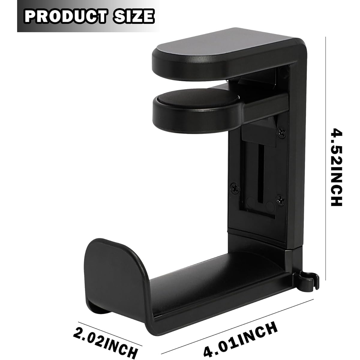 Worukio Premium Adjustable Headphone Stand PC Gaming Headset Universal Fit Headphone Holder Hanger Mount Earpiece Hook Cable Clip Organizer Pack of 2