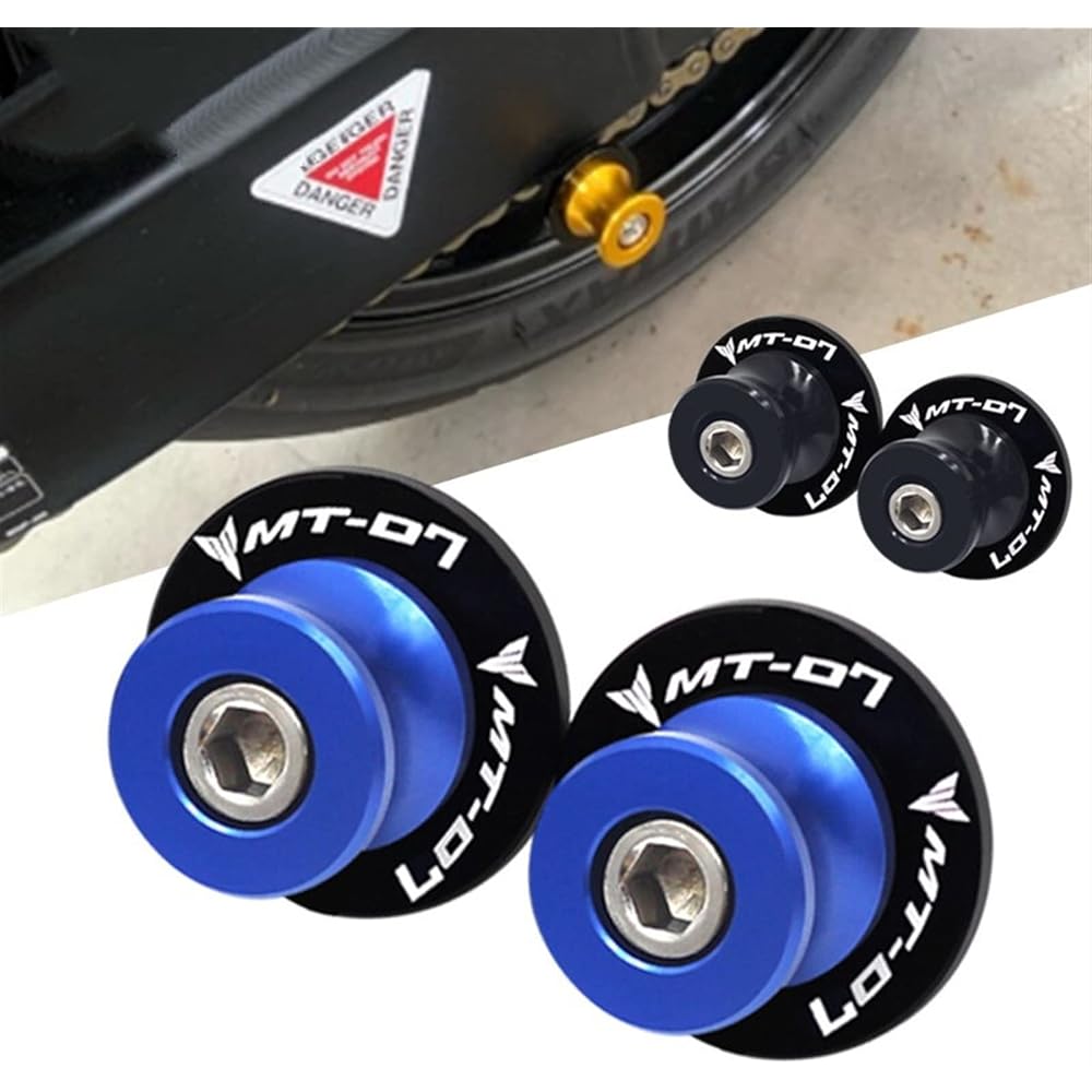 Uminino Motorcycle Accessories CNC Swingarm Spool Slider 6mm Stand Screw for Yamaha MT-07 FZ-07 MT 07 FZ07 2015-2021 Swingarm Slider Spool (Size: B Black)
