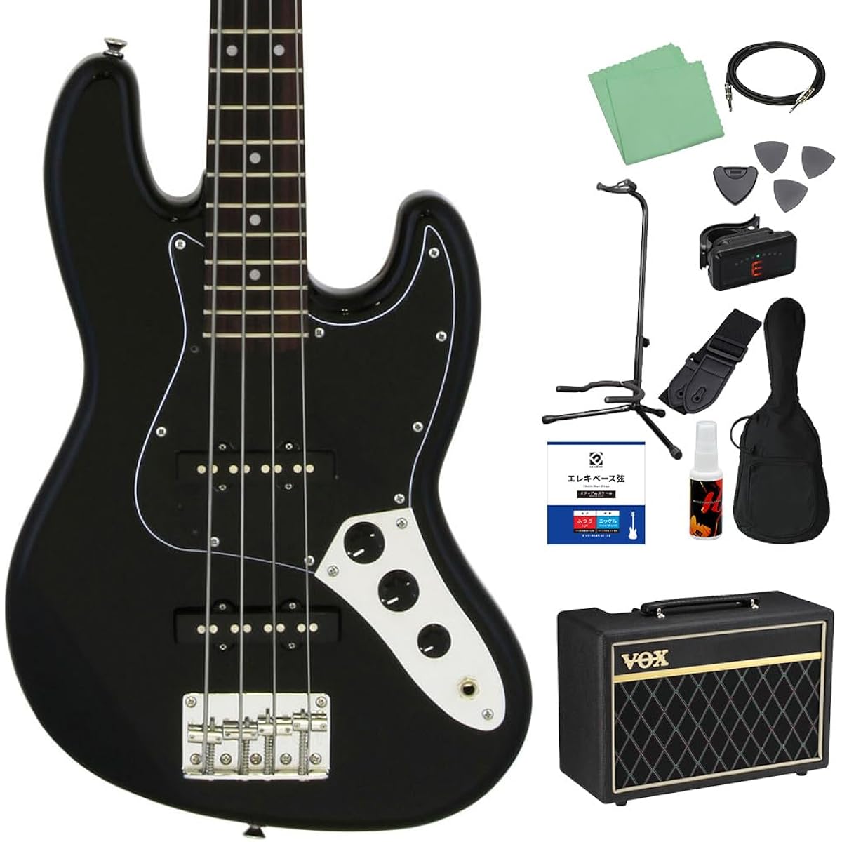 LEGEND LJB-MINI Black Bass Beginner 12-piece Set [With VOX Amplifier] Mini Size Legend