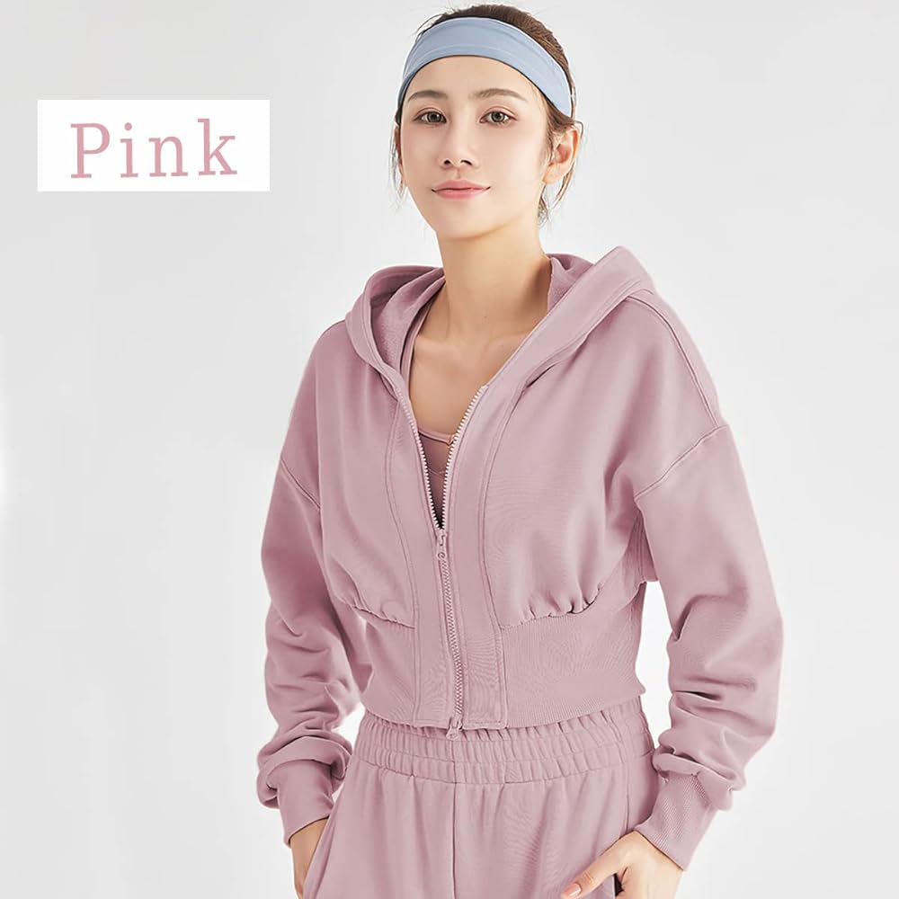 [VEROMAN] Parka Short Length Women's Sportswear Long Sleeve Tops with Zipper Yoga ppi-lse19
